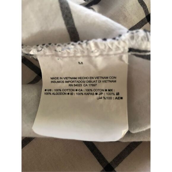 Old Navy White Plaid Half Botton Tunic Size M - Picture 10 of 12